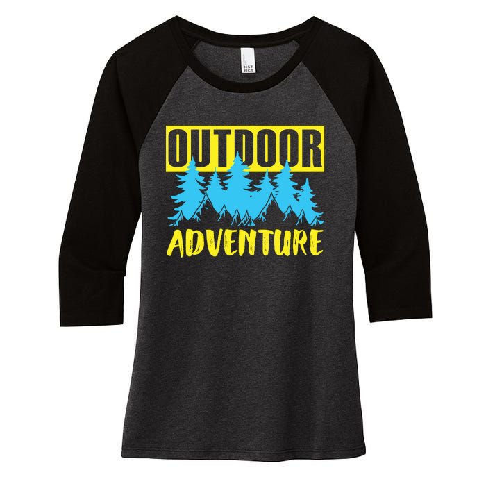 Outdoor Adventure Enthusiast Graphic Women's Tri-Blend 3/4-Sleeve Raglan Shirt