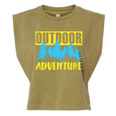 Outdoor Adventure Enthusiast Graphic Garment-Dyed Women's Muscle Tee