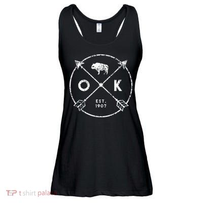Oklahoma Adventure Est 1907 Buffalo Arrows State Gift Ladies Essential Flowy Tank