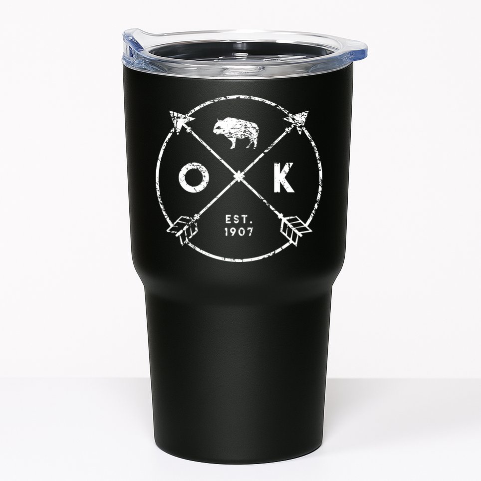 Oklahoma Adventure Est 1907 Buffalo Arrows State Gift Tumbler