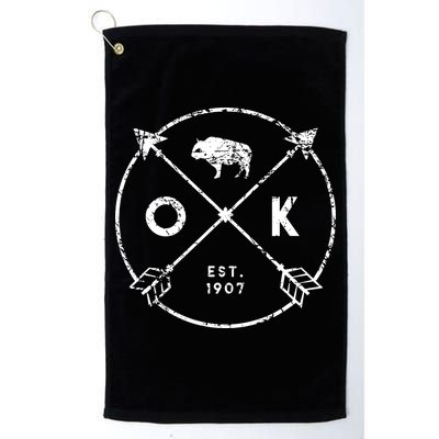 Oklahoma Adventure Est 1907 Buffalo Arrows State Gift Golf Towel
