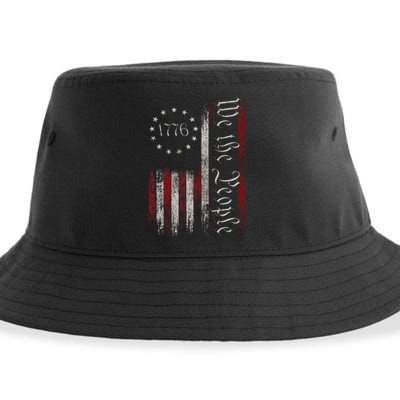 Old American Flag Patriotic 1776 We The People Usa Sustainable Bucket Hat