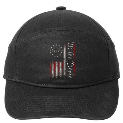 Old American Flag Patriotic 1776 We The People Usa 7-Panel Snapback Hat