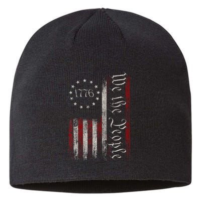 Old American Flag Patriotic 1776 We The People Usa Sustainable Beanie