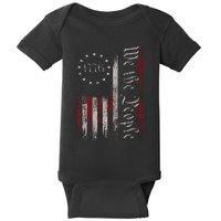 Old American Flag Patriotic 1776 We The People Usa Baby Bodysuit