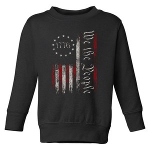 Old American Flag Patriotic 1776 We The People Usa Toddler Sweatshirt