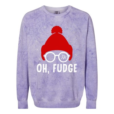 Oh a Fudge Funny Christmas Saying Vintage Xmas Santa Hat Colorblast Crewneck Sweatshirt