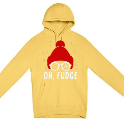 Oh a Fudge Funny Christmas Saying Vintage Xmas Santa Hat Premium Pullover Hoodie