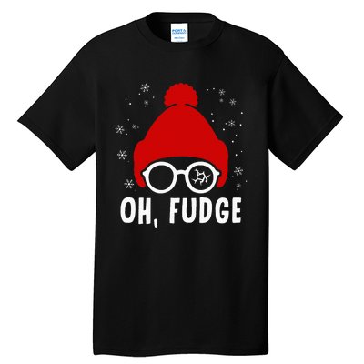 Oh a Fudge Funny Christmas Saying Vintage Xmas Santa Hat Tall T-Shirt