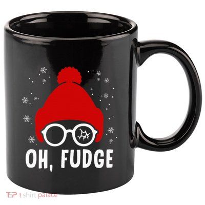 Oh a Fudge Funny Christmas Saying Vintage Xmas Santa Hat 11oz C Handle Ceramic Mug
