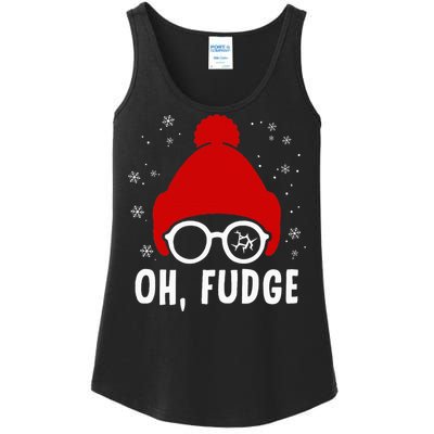 Oh a Fudge Funny Christmas Saying Vintage Xmas Santa Hat Ladies Essential Tank