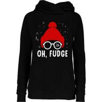 Oh a Fudge Funny Christmas Saying Vintage Xmas Santa Hat Womens Funnel Neck Pullover Hood