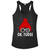 Oh a Fudge Funny Christmas Saying Vintage Xmas Santa Hat Ladies PosiCharge Competitor Racerback Tank