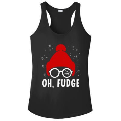 Oh a Fudge Funny Christmas Saying Vintage Xmas Santa Hat Ladies PosiCharge Competitor Racerback Tank