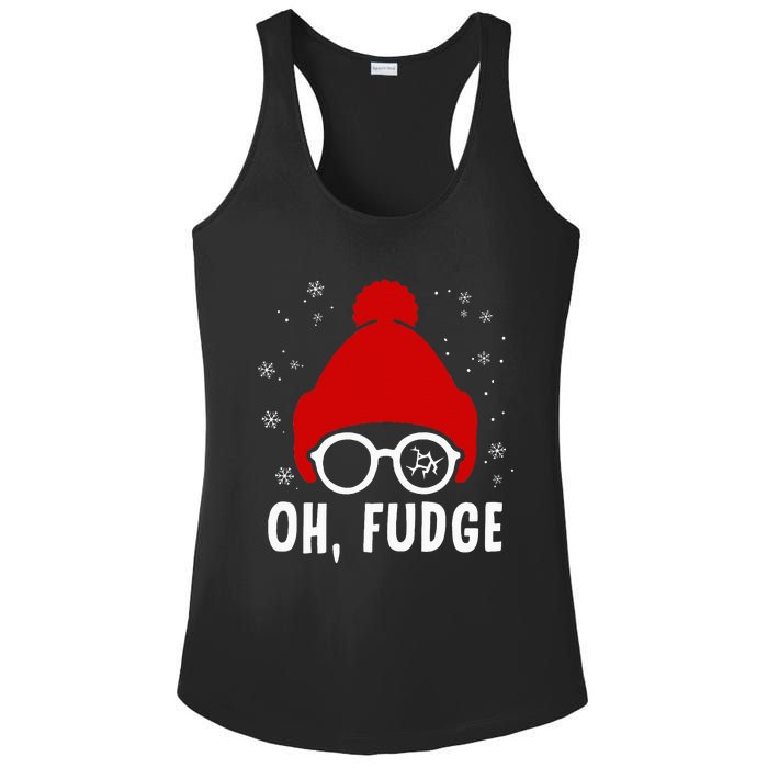 Oh a Fudge Funny Christmas Saying Vintage Xmas Santa Hat Ladies PosiCharge Competitor Racerback Tank