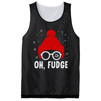 Oh a Fudge Funny Christmas Saying Vintage Xmas Santa Hat Mesh Reversible Basketball Jersey Tank