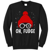 Oh a Fudge Funny Christmas Saying Vintage Xmas Santa Hat Tall Sweatshirt