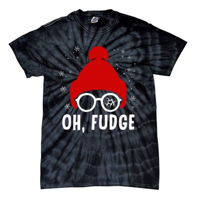 Oh a Fudge Funny Christmas Saying Vintage Xmas Santa Hat Tie-Dye T-Shirt