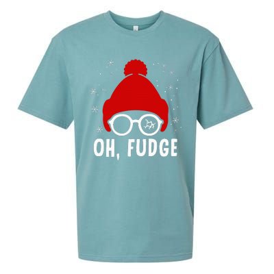 Oh a Fudge Funny Christmas Saying Vintage Xmas Santa Hat Sueded Cloud Jersey T-Shirt