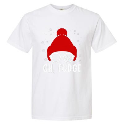 Oh a Fudge Funny Christmas Saying Vintage Xmas Santa Hat Garment-Dyed Heavyweight T-Shirt