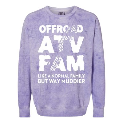 OffRoad ATV Fam Funny Quad 4Wheeling Family Colorblast Crewneck Sweatshirt