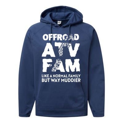 OffRoad ATV Fam Funny Quad 4Wheeling Family Performance Fleece Hoodie