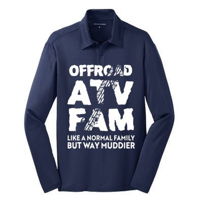 OffRoad ATV Fam Funny Quad 4Wheeling Family Silk Touch Performance Long Sleeve Polo