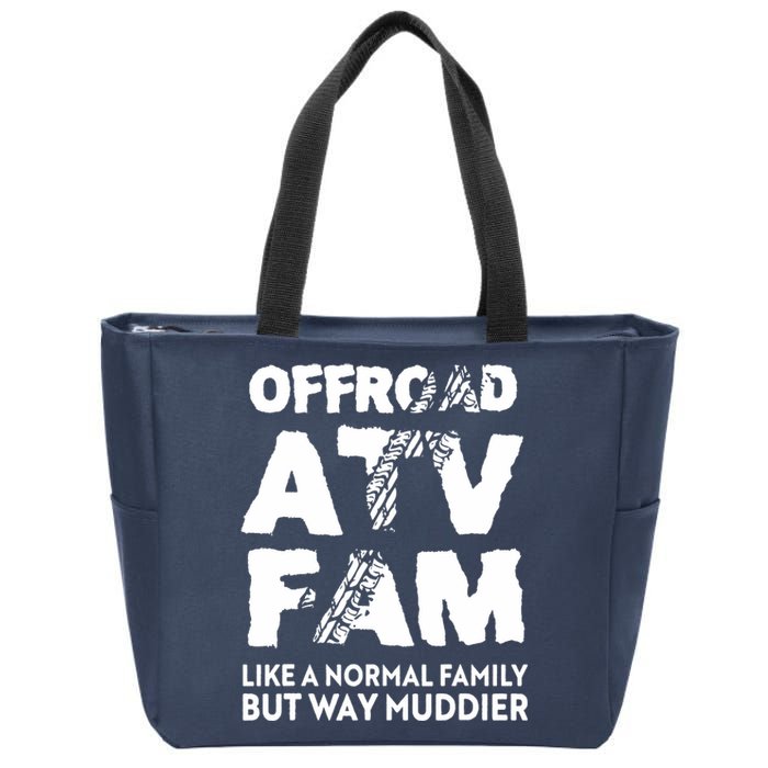 OffRoad ATV Fam Funny Quad 4Wheeling Family Zip Tote Bag