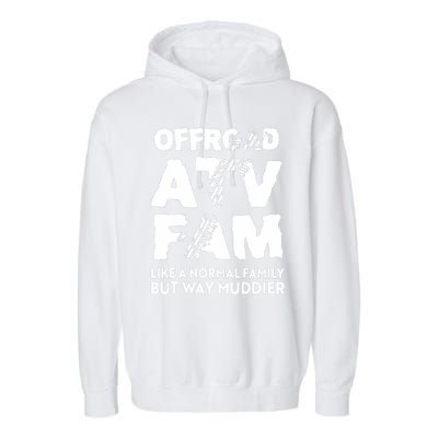 OffRoad ATV Fam Funny Quad 4Wheeling Family Garment-Dyed Fleece Hoodie