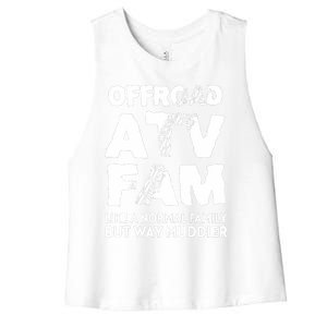 OffRoad ATV Fam Funny Quad 4Wheeling Family Women's Racerback Cropped Tank