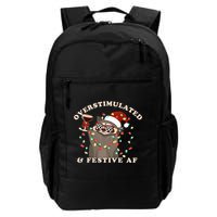 Overstimulated And Festive Af Raccoon Christmas Sweatshirt Backpack