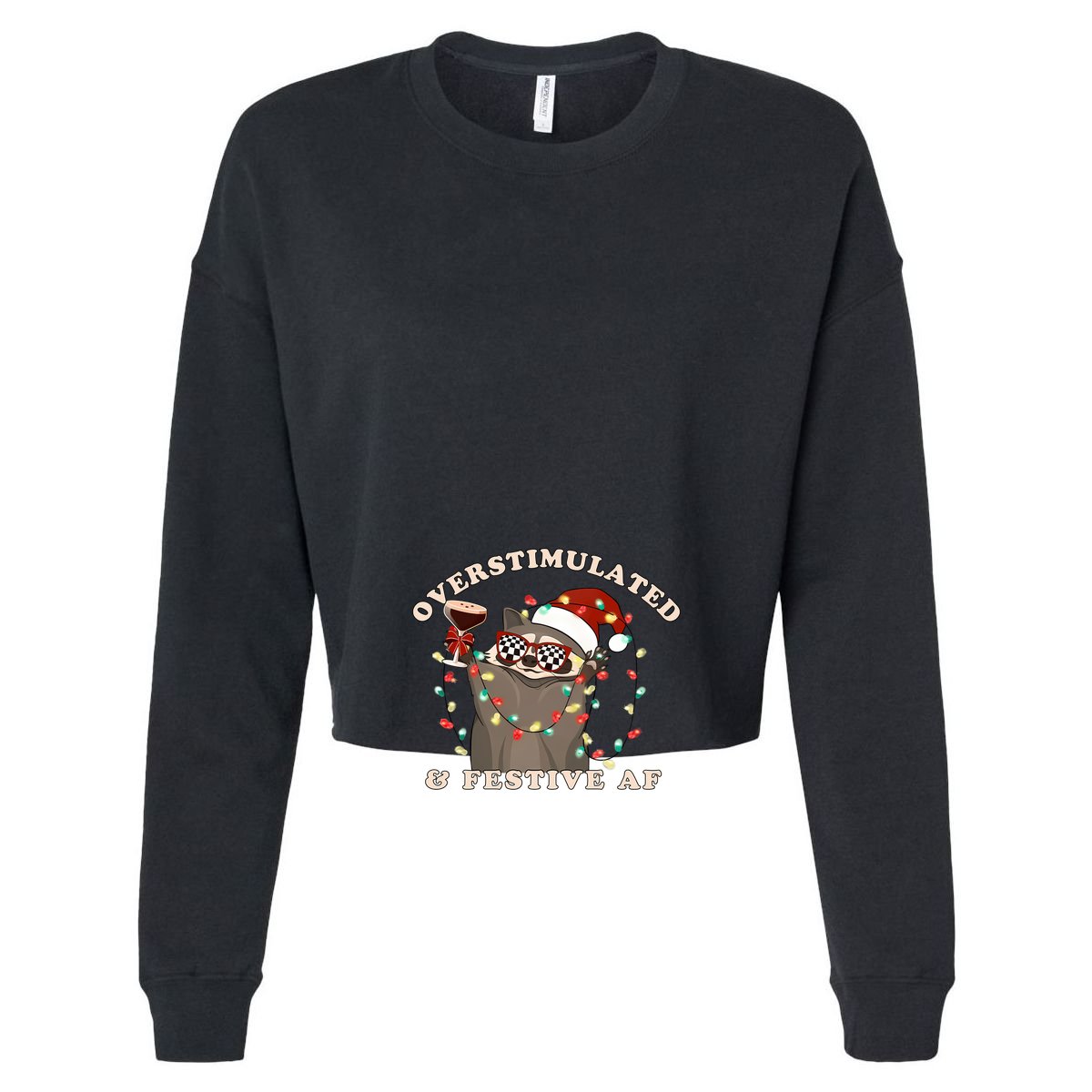 Overstimulated And Festive Af Raccoon Christmas Sweatshirt Cotton Canvas Backpack