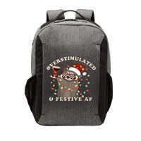 Overstimulated And Festive Af Raccoon Christmas Sweatshirt Vector Backpack
