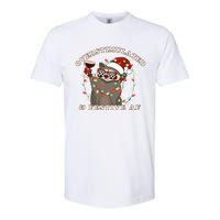 Overstimulated And Festive Af Raccoon Christmas Sweatshirt Softstyle CVC T-Shirt