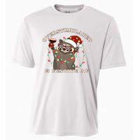 Overstimulated And Festive Af Raccoon Christmas Sweatshirt Cooling Performance Crew T-Shirt