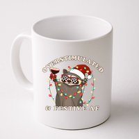 Overstimulated And Festive Af Raccoon Christmas Sweatshirt Mug