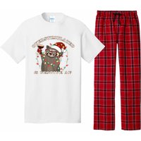 Overstimulated And Festive Af Raccoon Christmas Sweatshirt Pajama Set