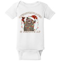Overstimulated And Festive Af Raccoon Christmas Sweatshirt Baby Bodysuit