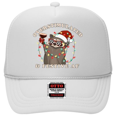 Overstimulated And Festive Af Raccoon Christmas Sweatshirt Hat