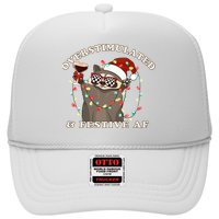 Overstimulated And Festive Af Raccoon Christmas Sweatshirt Hat