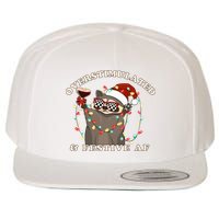 Overstimulated And Festive Af Raccoon Christmas Sweatshirt Wool Snapback Cap