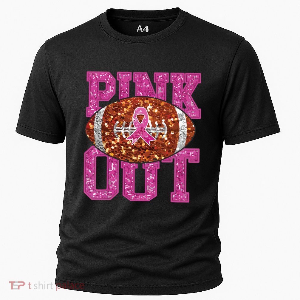 Out American Football Game Day Breast Cancer Awareness Cooling Performance Crew T-Shirt