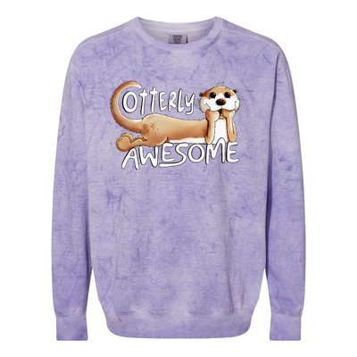 Otterly Awesome For Sea Otter Lover Colorblast Crewneck Sweatshirt