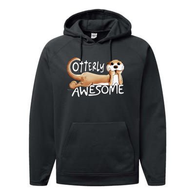 Otterly Awesome For Sea Otter Lover Performance Fleece Hoodie