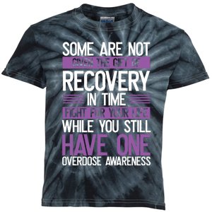 Overdose Awareness Fighter Purple Ribbon Drug Abuse Kids Tie-Dye T-Shirt