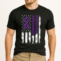 Overdose Awareness Flag Purple Ribbon Addiction Recovery Cooling Performance Crew T-Shirt