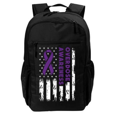 Overdose Awareness Flag Purple Ribbon Addiction Recovery Daily Commute Backpack