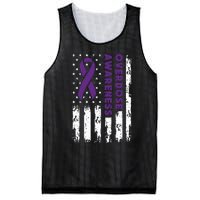 Overdose Awareness Flag Purple Ribbon Addiction Recovery Mesh Reversible Basketball Jersey Tank