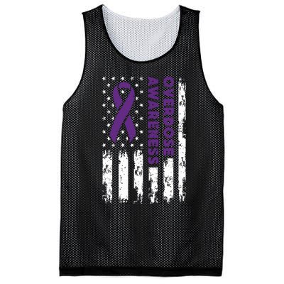 Overdose Awareness Flag Purple Ribbon Addiction Recovery Mesh Reversible Basketball Jersey Tank