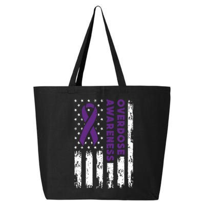 Overdose Awareness Flag Purple Ribbon Addiction Recovery 25L Jumbo Tote